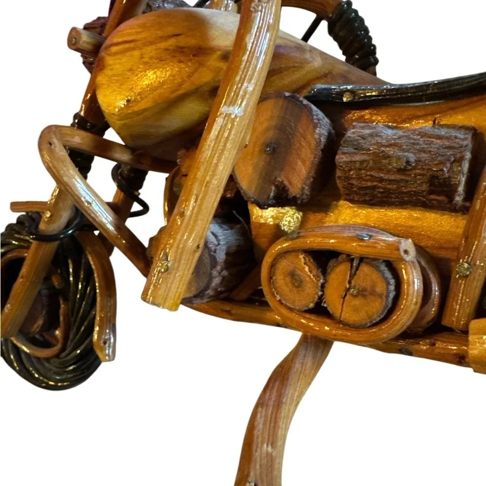 Wooden Motorcycle Sculpture